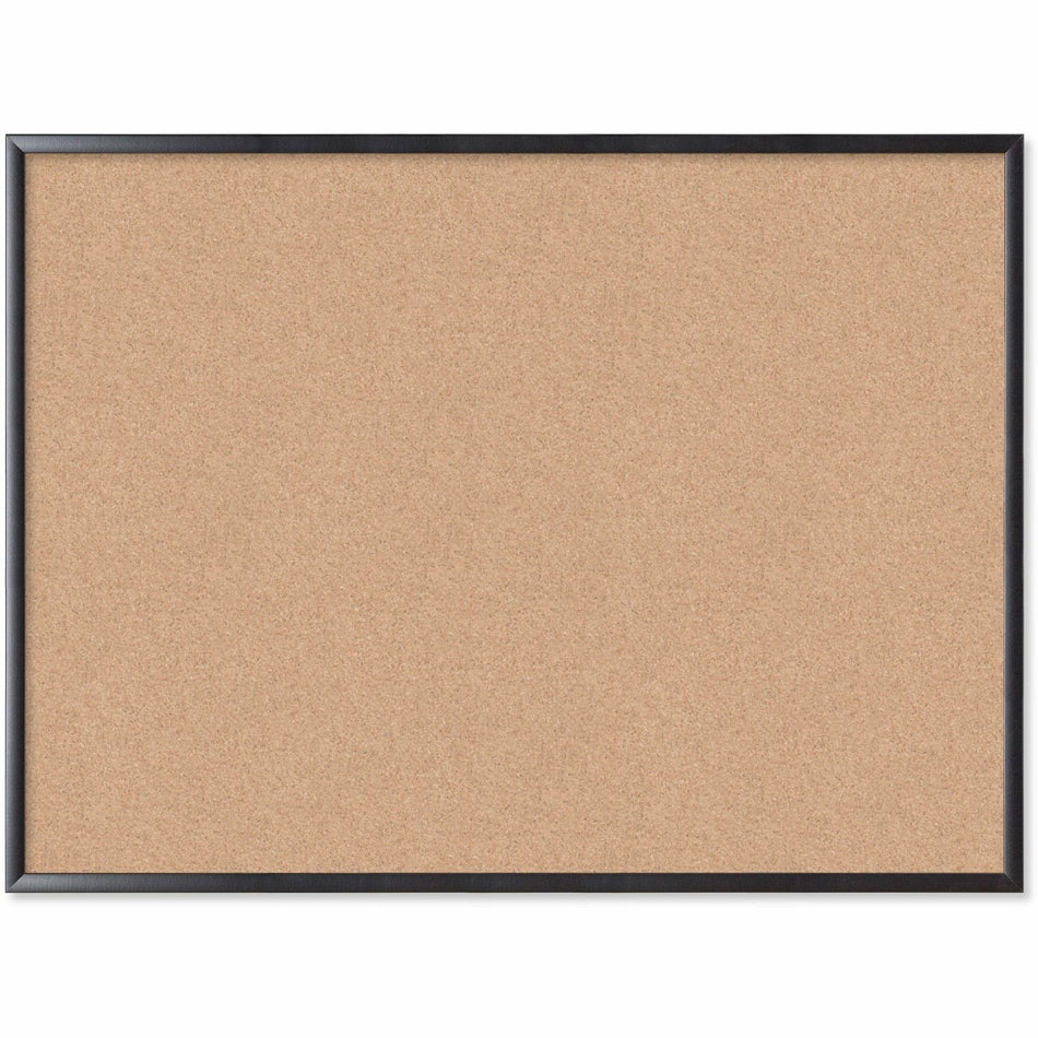 U Brands Cork Bulletin Board - 36" Board Height x 48" Board Width - Natural Cork Surface - Self-healing, Durable, Mounting System, Tackable, Sturdy - Black Wood Frame - 1 Each