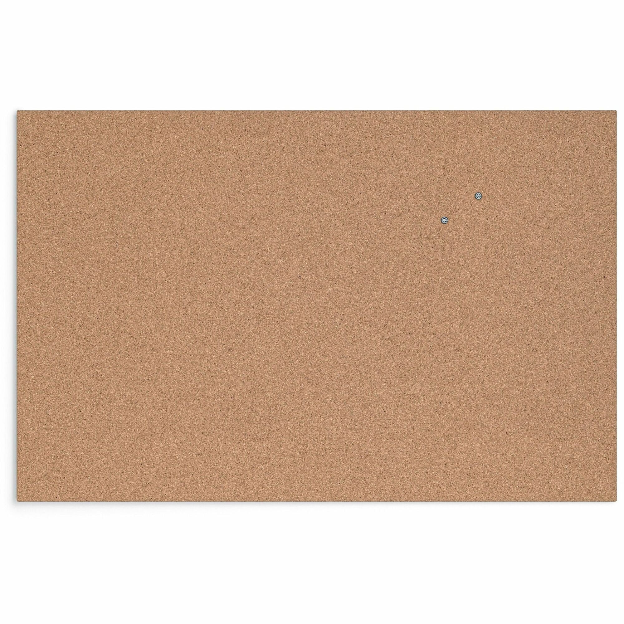 U Brands Frameless Cork Canvas Bulletin Board - 24" Board Height x 36" Board Width - Natural Cork Surface - Self-healing, Durable, Mounting System, Tackable, Frameless - 1 Each