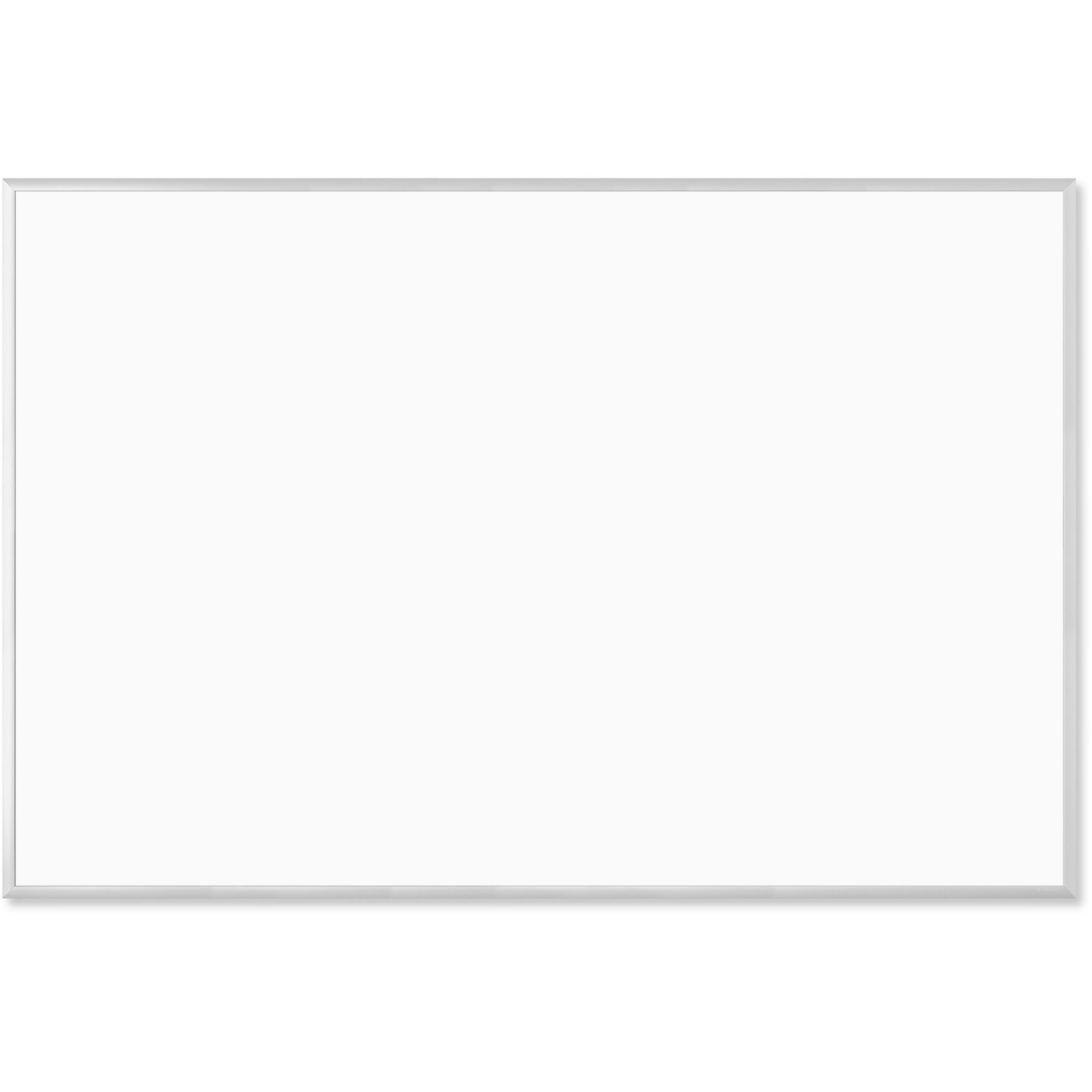 U Brands Melamine Non-Magnetic Dry-Erase Board - 72" (6 ft) Width x 48" (4 ft) Height - White Melamine Surface - Silver Aluminum Frame - Rectangle - Horizontal/Vertical - 1 Each