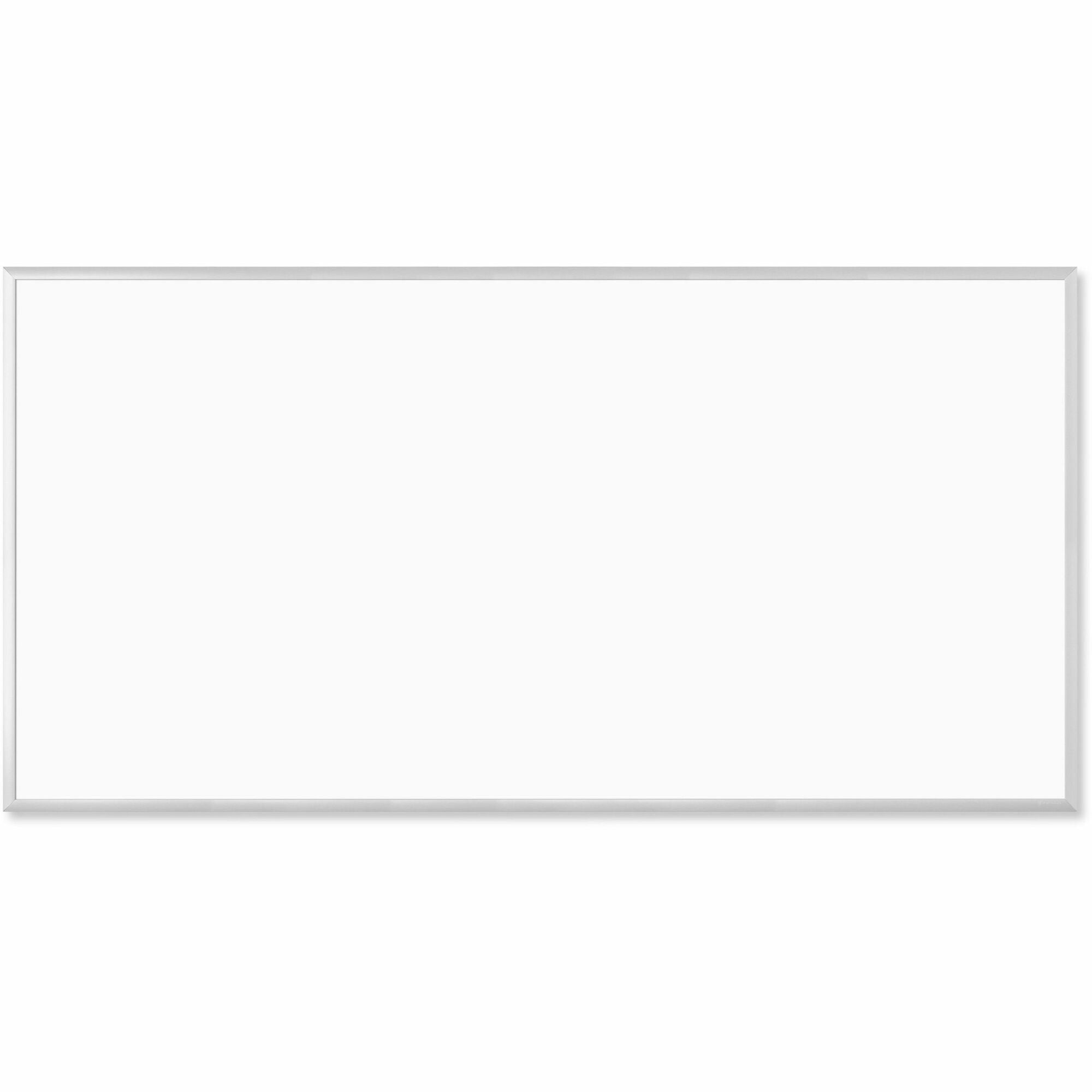 U Brands Magnetic Dry-Erase Board - 96" (8 ft) Width x 48" (4 ft) Height - White Painted Steel Surface - Silver Aluminum Frame - Rectangle - Horizontal/Vertical - Magnetic - 1 Each