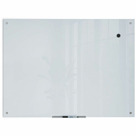 U Brands Magnetic Glass Frameless Dry-Erase Board - 48" (4 ft) Width x 36" (3 ft) Height - Frosted White Tempered Glass Surface - Rectangle - Horizontal/Vertical - Magnetic - 1 Each