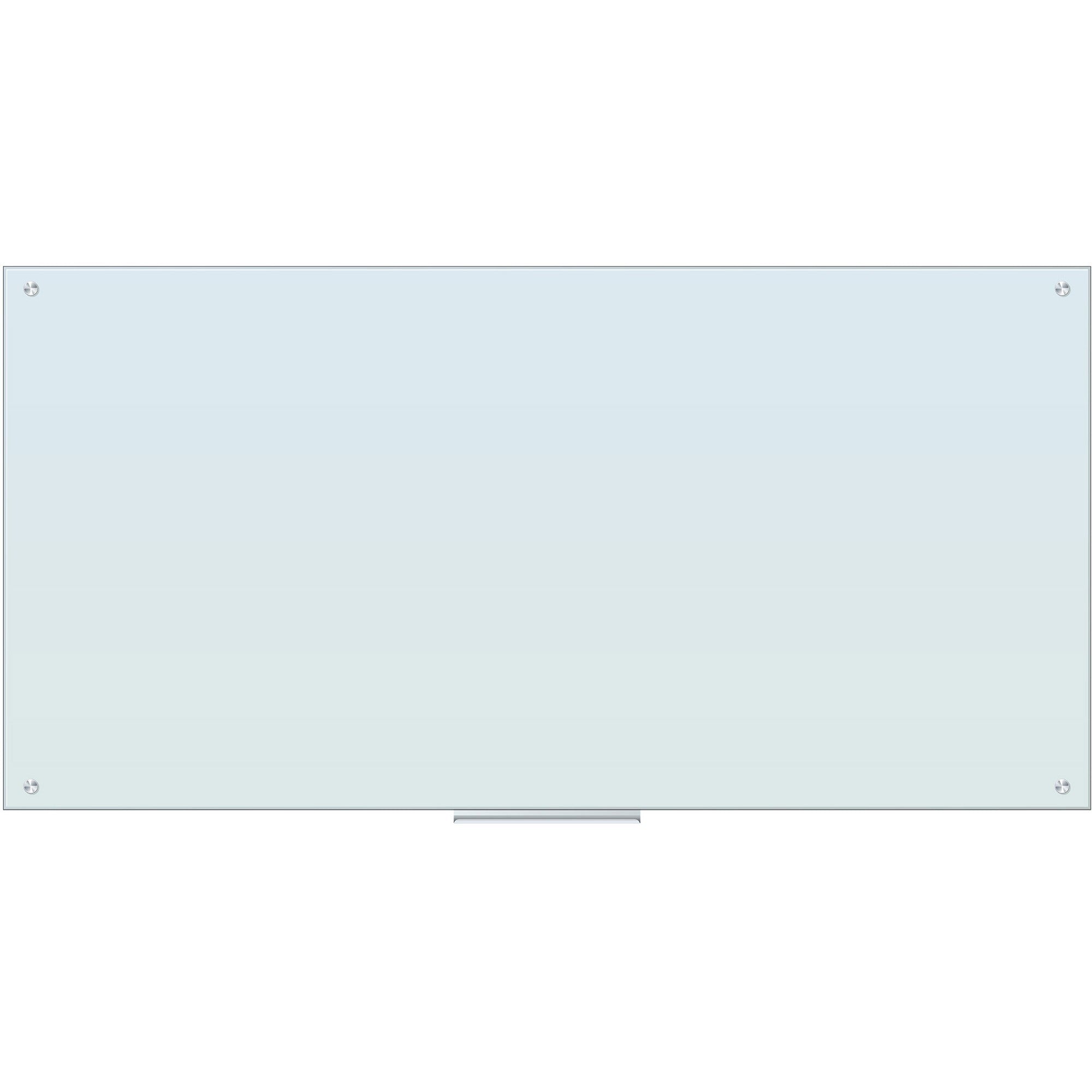 U Brands Magnetic Glass Frameless Dry-Erase Board - 72" (6 ft) Width x 36" (3 ft) Height - Frosted White Tempered Glass Surface - Rectangle - Horizontal/Vertical - Magnetic - 1 Each