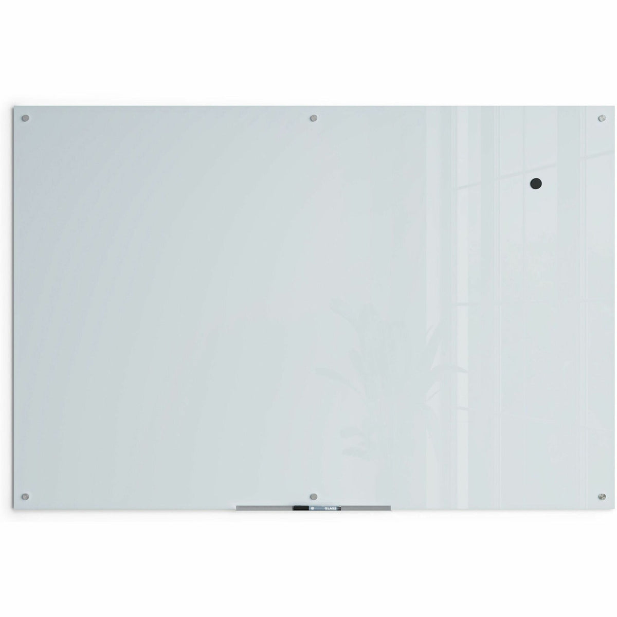 U Brands Magnetic Glass Frameless Dry-Erase Board - 72" (6 ft) Width x 48" (4 ft) Height - Frosted White Tempered Glass Surface - Rectangle - Horizontal/Vertical - Magnetic - 1 Each
