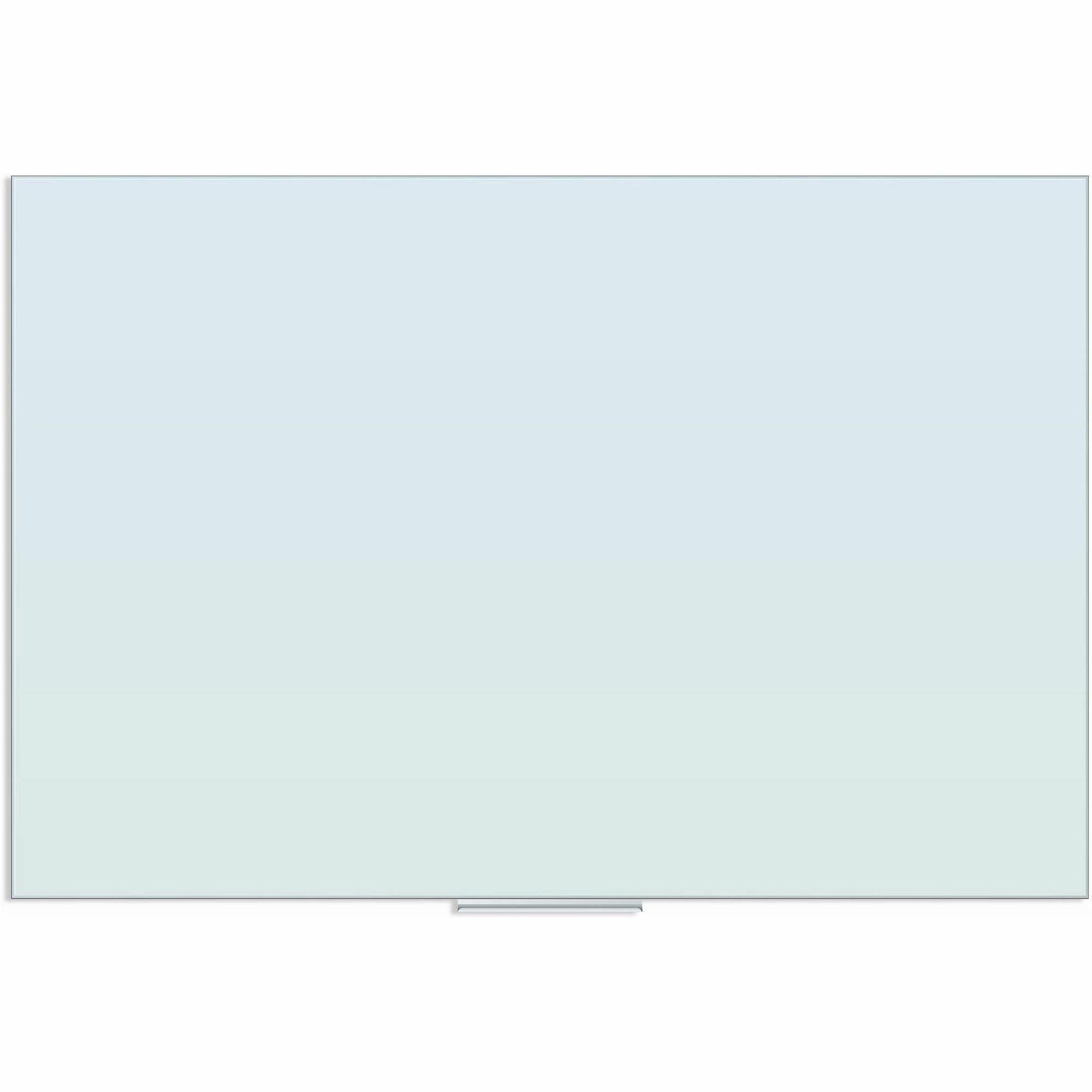 U Brands Floating Non-Magnetic Glass Frameless Dry-Erase Board - 72" (6 ft) Width x 48" (4 ft) Height - Frosted White Tempered Glass Surface - Rectangle - Horizontal/Vertical - 1 Each