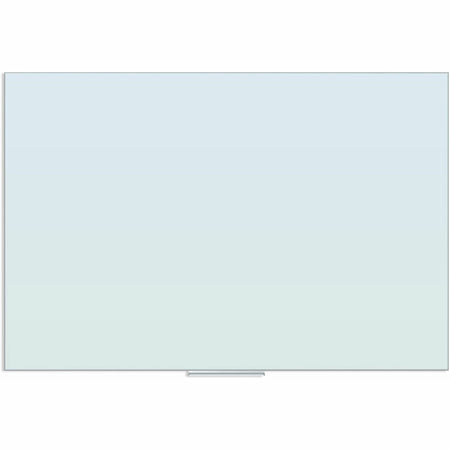 U Brands Floating Non-Magnetic Glass Frameless Dry-Erase Board - 72" (6 ft) Width x 48" (4 ft) Height - Frosted White Tempered Glass Surface - Rectangle - Horizontal/Vertical - 1 Each
