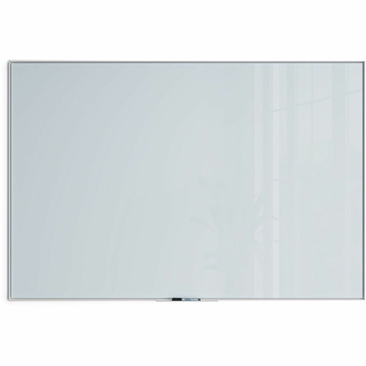 U Brands Non-Magnetic Glass Dry-Erase Board - 72" (6 ft) Width x 48" (4 ft) Height - Frosted White Tempered Glass Surface - White Aluminum Frame - Rectangle - Horizontal/Vertical - 1 Each