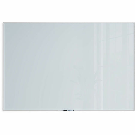 U Brands Non-Magnetic Glass Dry-Erase Board - 72" (6 ft) Width x 48" (4 ft) Height - Frosted White Tempered Glass Surface - White Aluminum Frame - Rectangle - Horizontal/Vertical - 1 Each