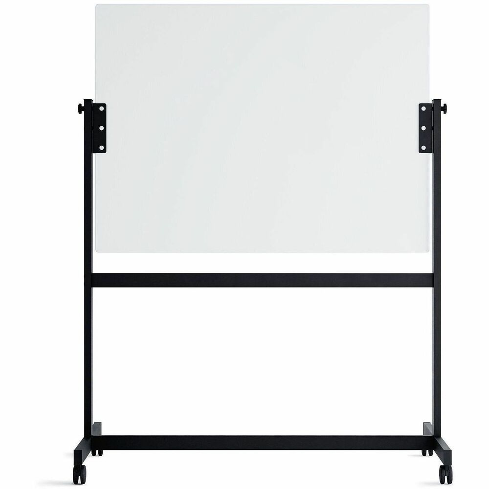 U Brands Magnetic Glass Dry-Erase Board Rolling Easel - 48" (4 ft) Width x 36" (3 ft) Height - Frosted White Tempered Glass Surface - Rectangle - Horizontal - Floor Standing, Portable - Magnetic - 1 Each