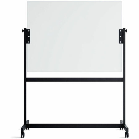 U Brands Magnetic Glass Dry-Erase Board Rolling Easel - 48" (4 ft) Width x 36" (3 ft) Height - Frosted White Tempered Glass Surface - Rectangle - Horizontal - Floor Standing, Portable - Magnetic - 1 Each