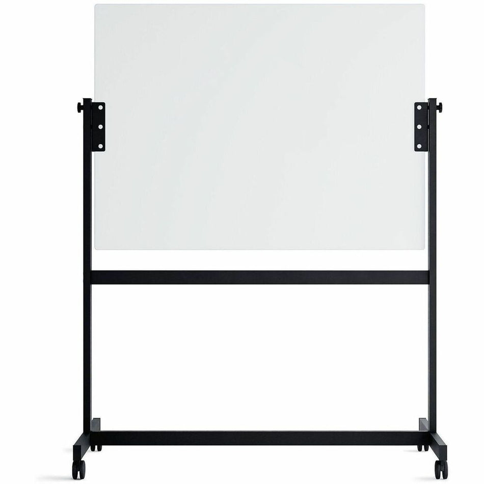 U Brands Magnetic Glass Dry-Erase Board Rolling Easel - 48" (4 ft) Width x 36" (3 ft) Height - Frosted White Tempered Glass Surface - Rectangle - Horizontal - Floor Standing, Portable - Magnetic - 1 Each