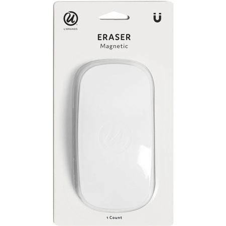 U Brands Classic Magnetic Eraser - White - Rectangle - Felt - 1 Each - Magnetic, Contoured