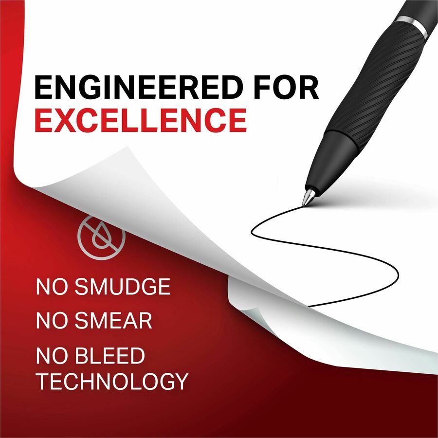 Sharpie S-Gel Gel Pen - 0.7 mm Medium Pen Point - Refillable - Retractable - Black Ink - Gel-based - Black Barrel - 36 / Box