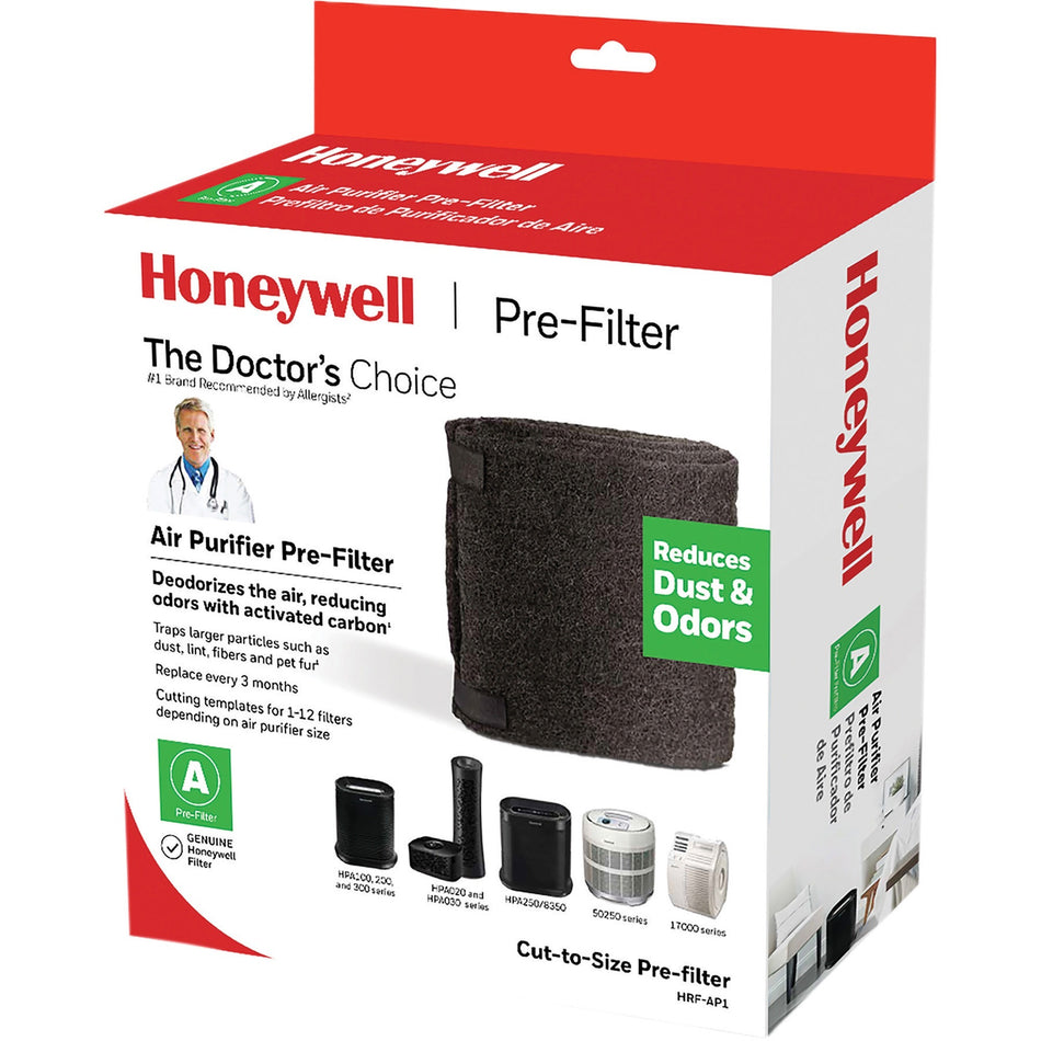 Honeywell Pre-Filter for Air Purifier - Activated Carbon - For Air Purifier - Remove Dust, Remove Airborne Particles, Remove Pet Hair, Remove Odor, Remove Fabric Fiber - 47" Height x 15.5" Width x 0.1" Depth - 1 Each