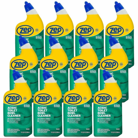 Zep Acidic Toilet Bowl Cleaner - 32 fl oz (1 quart) - Wintergreen Scent - White - 12 / Carton
