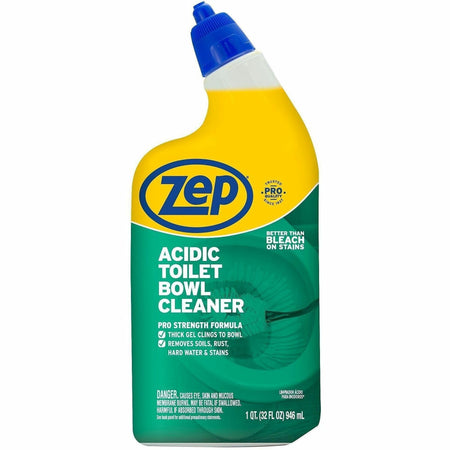 Zep Acidic Toilet Bowl Cleaner - 32 fl oz (1 quart) - Wintergreen Scent - White - 1 Each