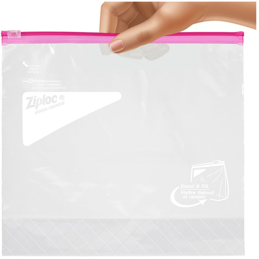 Ziploc® Gallon Storage Slider Bags - Large Size - 2.63" Length x 10.56" Width x 9.50" Depth - Sliding Closure - Blue - Food, Supplies - 68 / Box