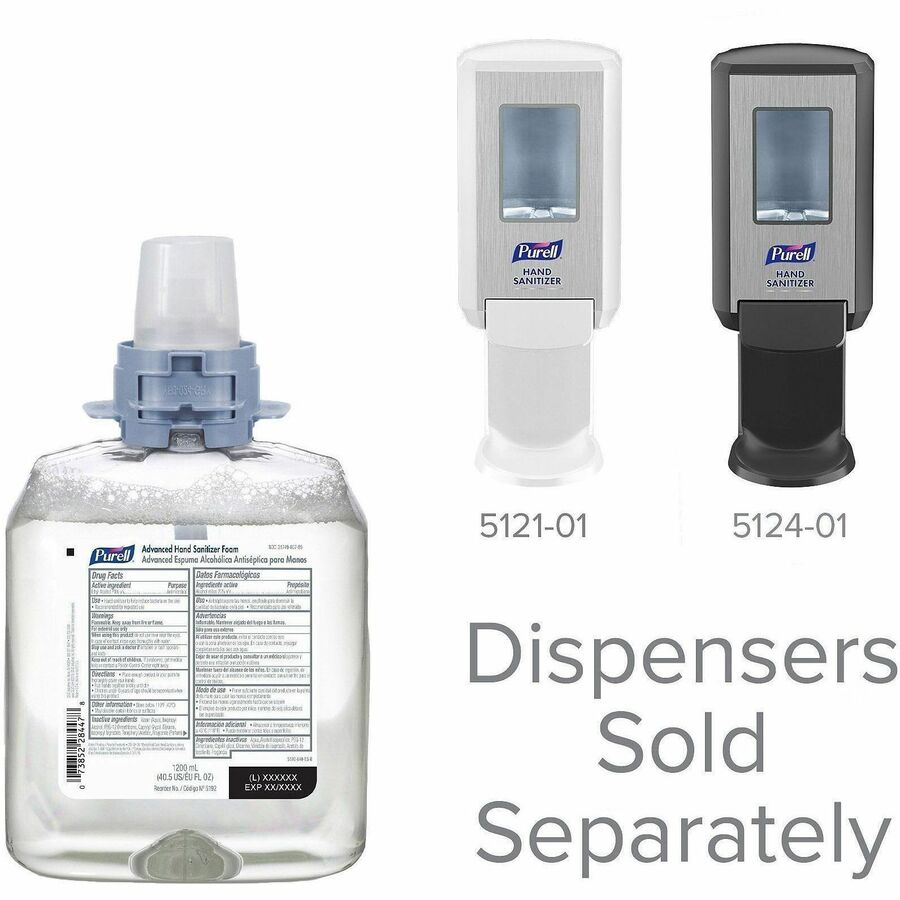 PURELL® Hand Sanitizer Foam Refill - 40.6 fl oz (1200 mL) - Kill Germs - Hand - Moisturizing - Clear - 4 / Carton