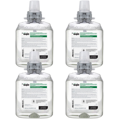 Gojo® FMX-12 Refill Green Certified Foam Hand Soap - 1.32 quart - Hand - Clear - Fragrance-free, Rich Lather, Antibacterial-free, Triclosan-free, Paraben-free, Phthalate-free, Bio-based - 4 / Carton