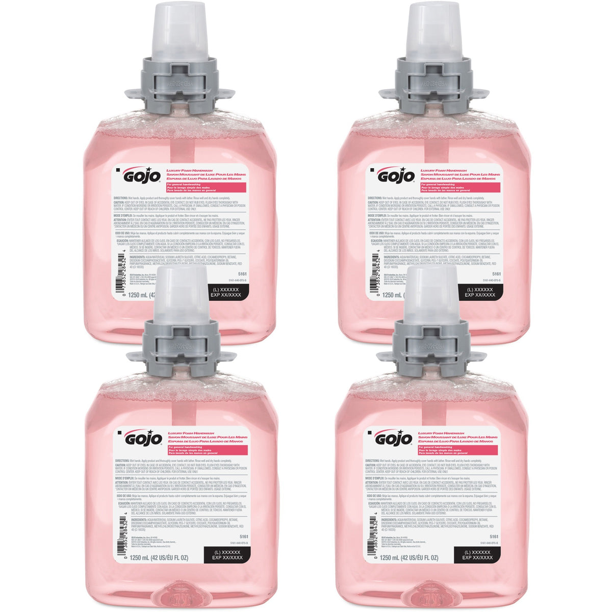Gojo® FMX-12 Refill Cranberry Luxury Foam Handwash - Cranberry Scent - 1.32 quart - Hand - Amber - Drip-free, Antibacterial-free, Bio-based - 4 / Carton