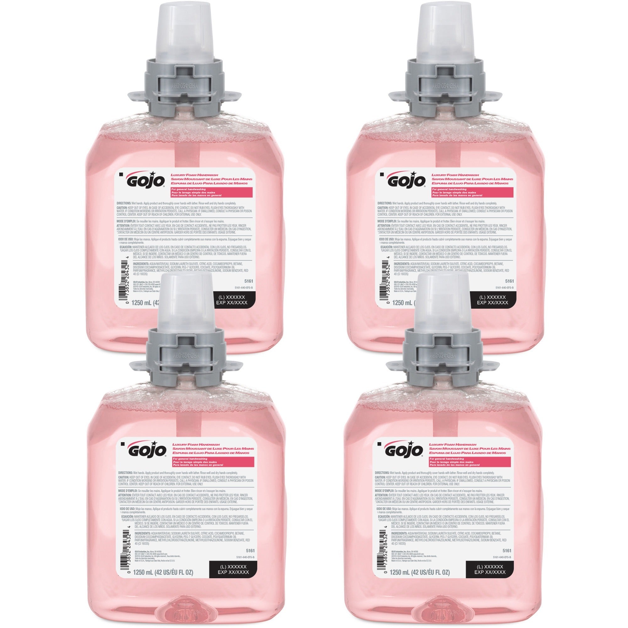 Gojo® FMX-12 Refill Cranberry Luxury Foam Handwash - Cranberry Scent - 1.32 quart - Hand - Amber - Drip-free, Antibacterial-free, Bio-based - 4 / Carton