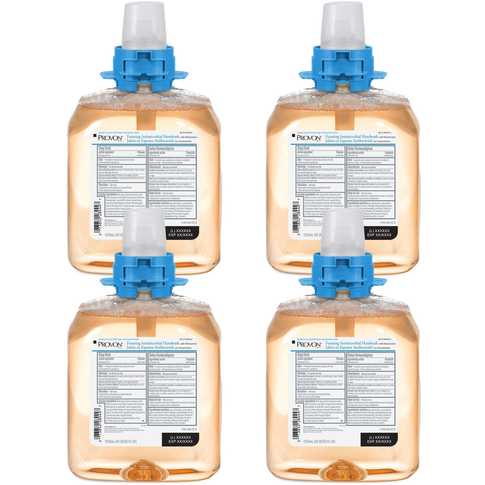 Provon FMX-12 Foaming Antimicrobial Handwash - Fruity Scent - 1.32 quart - Kill Germs, Bacteria Remover - Hand - Moisturizing - Amber - Rich Lather - 4 / Carton