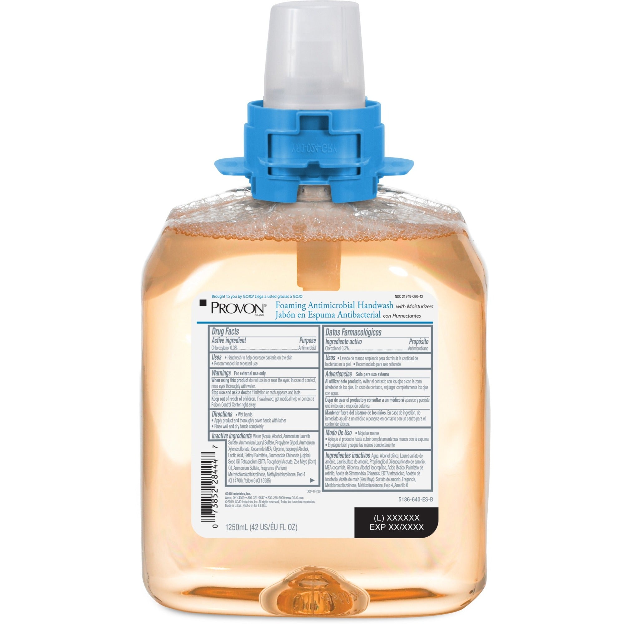Provon FMX-12 Foaming Antimicrobial Handwash - Fruity Scent - 1.32 quart - Kill Germs, Bacteria Remover - Hand - Moisturizing - Amber - Rich Lather, Dye-free, Bio-based - 1 Each
