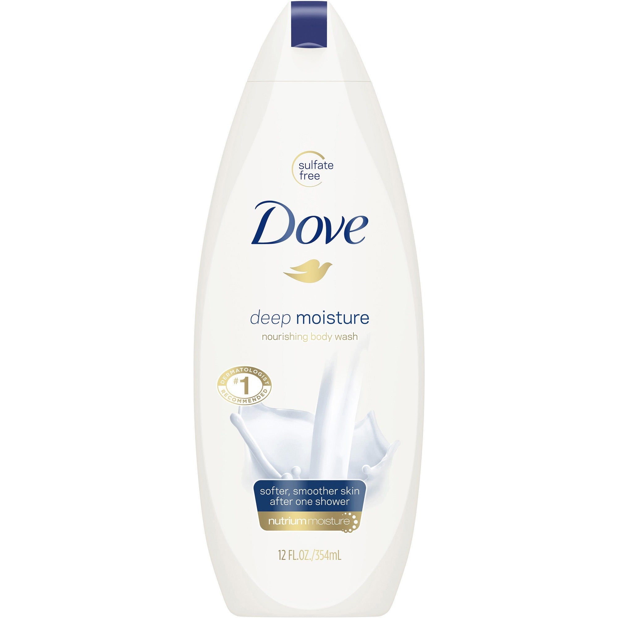 Dove Deep Moisture Body Wash - 11.97 fl oz - 12 oz - Bottle Dispenser - Body - Moisturizing - White - Sulfate-free, pH Balanced, Rich Lather - 6 / Carton