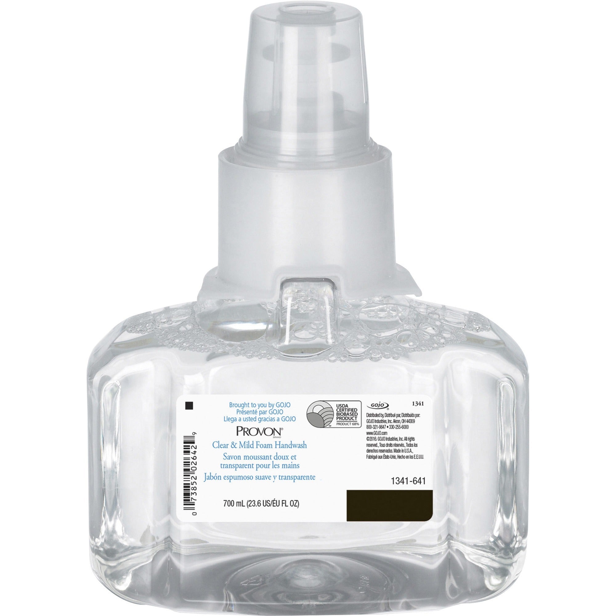 Provon LTX-7 Refill Clear/Mild Foam Handwash - Fragrance-free Scent - 23.67 fl oz - Pump Bottle Dispenser - Kill Germs - Hand - Moisturizing - Clear - Rich Lather, Dye-free, Bio-based, Fragrance-free - 1 Each