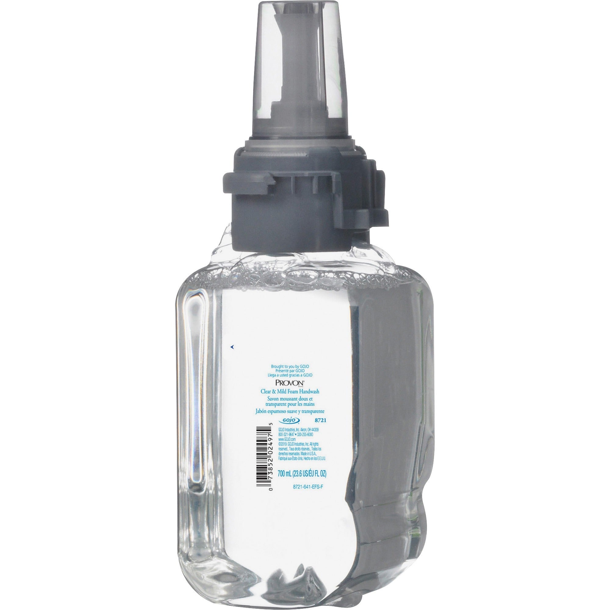 Provon ADX-7 Clear & Mild Foam Handwash - Fragrance-free Scent - 23.67 fl oz - Pump Bottle Dispenser - Kill Germs - Hand - Moisturizing - Clear - Rich Lather, Dye-free, Bio-based - 1 Each