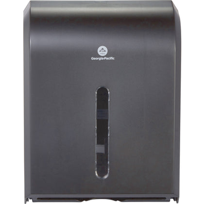 Georgia-Pacific Combi-Fold Paper Towel Dispenser - C Fold, Multifold, BigFold, Z Fold Dispenser - 400 x C Fold, 600 x Multifold - 15.5" Height x 11" Width x 5.3" Depth - Plastic - Black - Durable, Key Lock - 1 / Carton