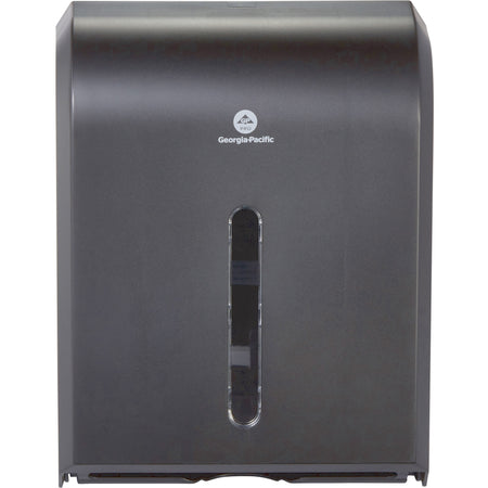 Georgia-Pacific Combi-Fold Paper Towel Dispenser - C Fold, Multifold, BigFold, Z Fold Dispenser - 400 x C Fold, 600 x Multifold - 15.5" Height x 11" Width x 5.3" Depth - Plastic - Black - Durable, Key Lock - 1 / Carton