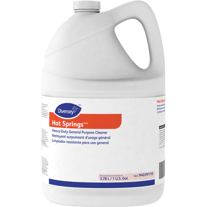 Diversey Hot Springs Heavy-Duty Cleaner - 128 fl oz (4 quart) - Citrus Scent - Caustic-free, Solvent-free, Phosphate-free, Heavy Duty - Yellow - 4 / Carton