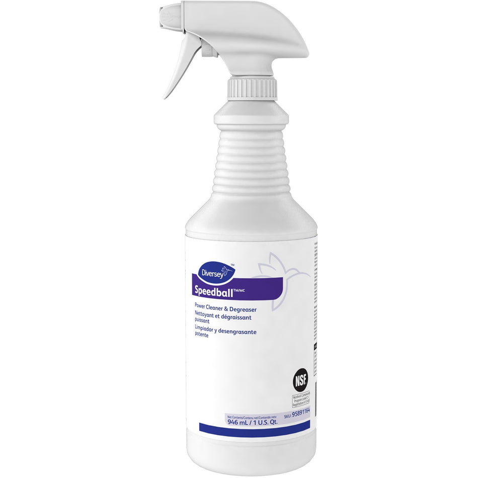 Diversey Speedball Power Cleaner Degreaser - For Commercial, Industry - Ready-To-Use - Spray - 32 fl oz (1 quart) - Citrus Scent - Butyl-free, Heavy Duty, Residue-free, Low Odor, Phosphorous-free - Purple - 1 Each