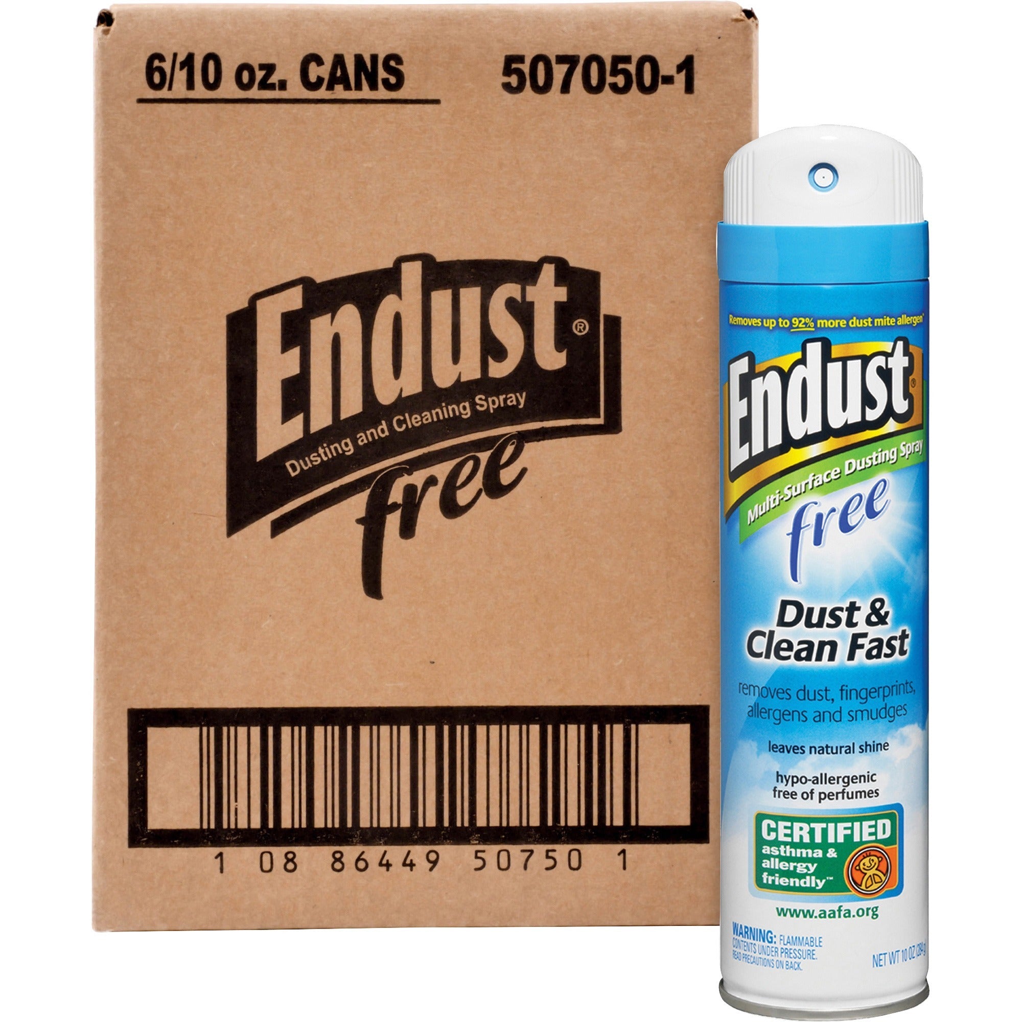 Diversey ENDUST Free Dusting & Cleaning Spray - Ready-To-Use - 10.02 oz (0.63 lb) - Hypoallergenic, Fragrance-free, Easy to Use - Clear - 6 / Carton