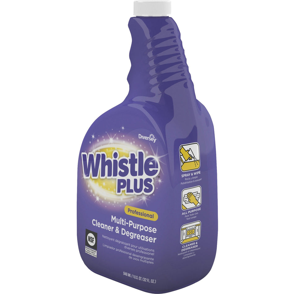 Diversey Whistle Plus Cleaner & Degreaser - Ready-To-Use - 32 fl oz (1 quart) - Citrus Scent - Heavy Duty, Easy to Use, Rinse-free, Non-streaking, Phosphate-free - Purple - 1 Each