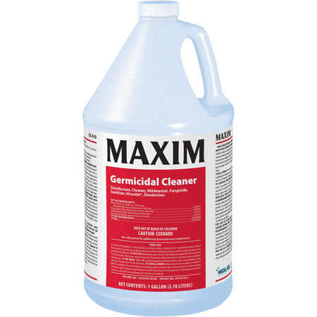 Maxim Germicidal Cleaner - Deodorant, Disinfectant, Non-porous - Yellow - 4 / Carton