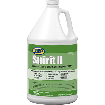 Zep Spirit II Detergent Disinfectant - Ready-To-Use - 128 fl oz (4 quart) - Deodorant, Easy to Use, Non-porous - Multi Bottle - 1 Each