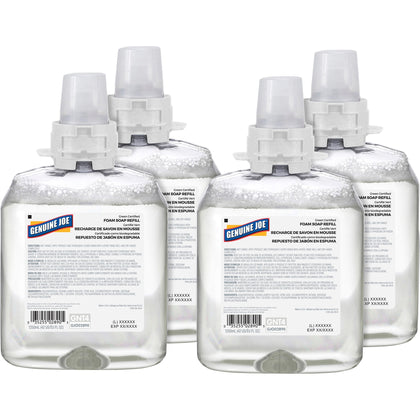 Genuine Joe Green Certified Soap Refill - Fragrance-free Scent - 1.32 quart - Hand, Skin - Clear - 4 / Carton
