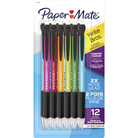 Paper Mate Write Bros. Classic Mechanical Pencils - 0.7 mm Lead - #2 - 1 Dozen