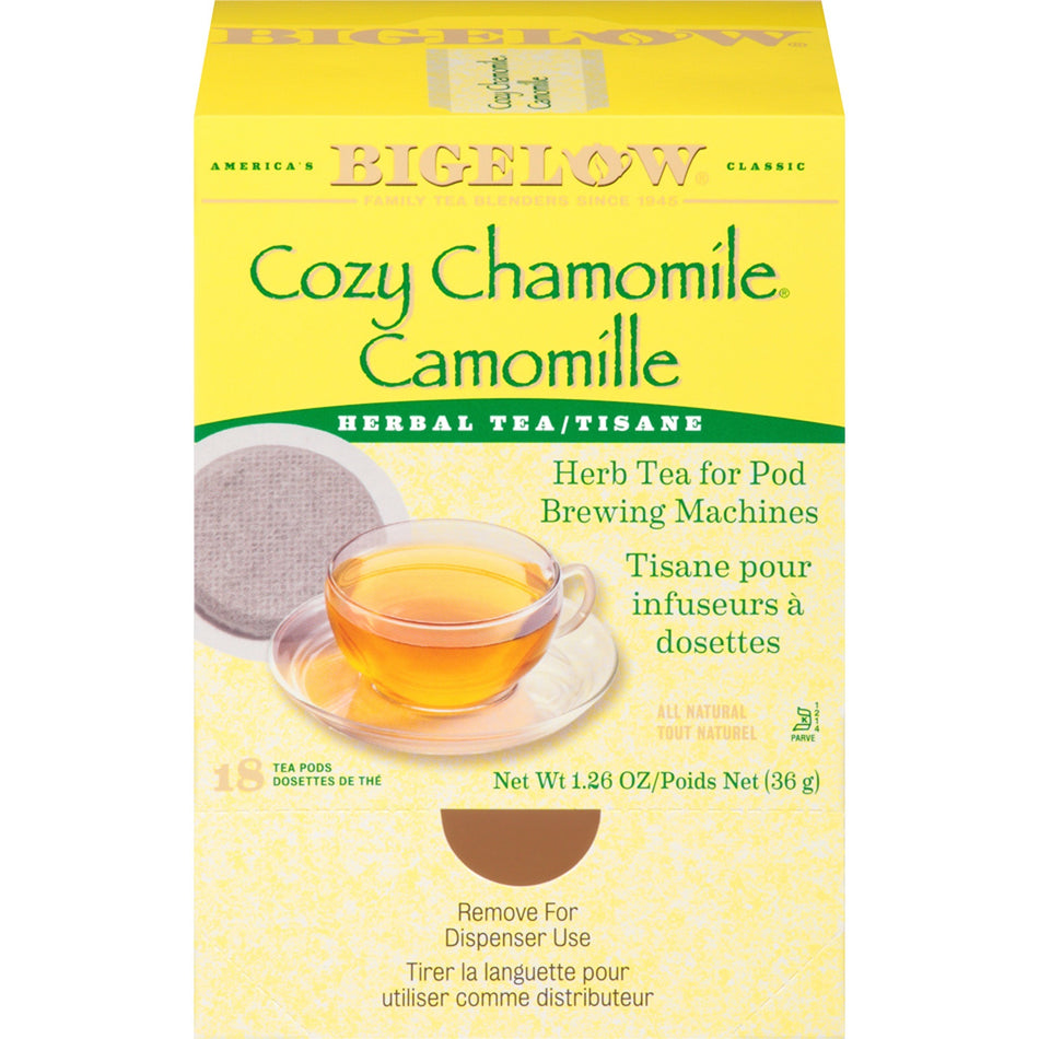 Bigelow Cozy Chamomile Herbal Tea Pod - Herbal Tea - 1.9 oz - GMO Free - Kosher - 18 / Box