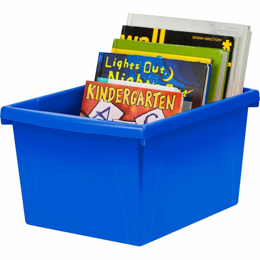 Storex 4-gallon Storage Bin - 7.87" Height x 11.25" Width x 13.63" Length - Assorted Bright - Plastic - 1 Each