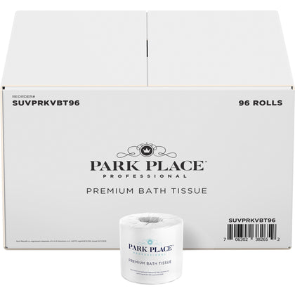 Park Place Double-ply Premium Bath Tissue Rolls - 2 Ply - 420 Sheets/Roll - Embossed Pattern - White - 96 / Carton