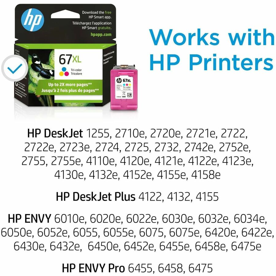 HP 67XL Original High Yield Inkjet Ink Cartridge - Tri-color - 1 Each - Alternate-Image5