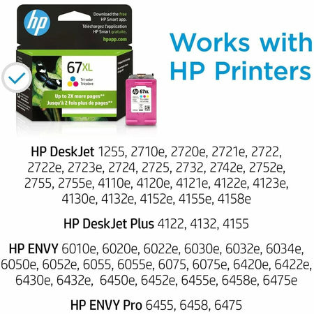 HP 67XL Original High Yield Inkjet Ink Cartridge - Tri-color - 1 Each - Alternate-Image5