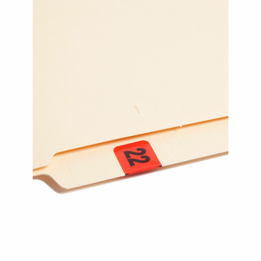 Smead ETYJ Color-Coded Year Labels - 2022 - x 1 1/2" Width x 3/4" Length - Rectangle - Red - Laminated - 500 / Roll