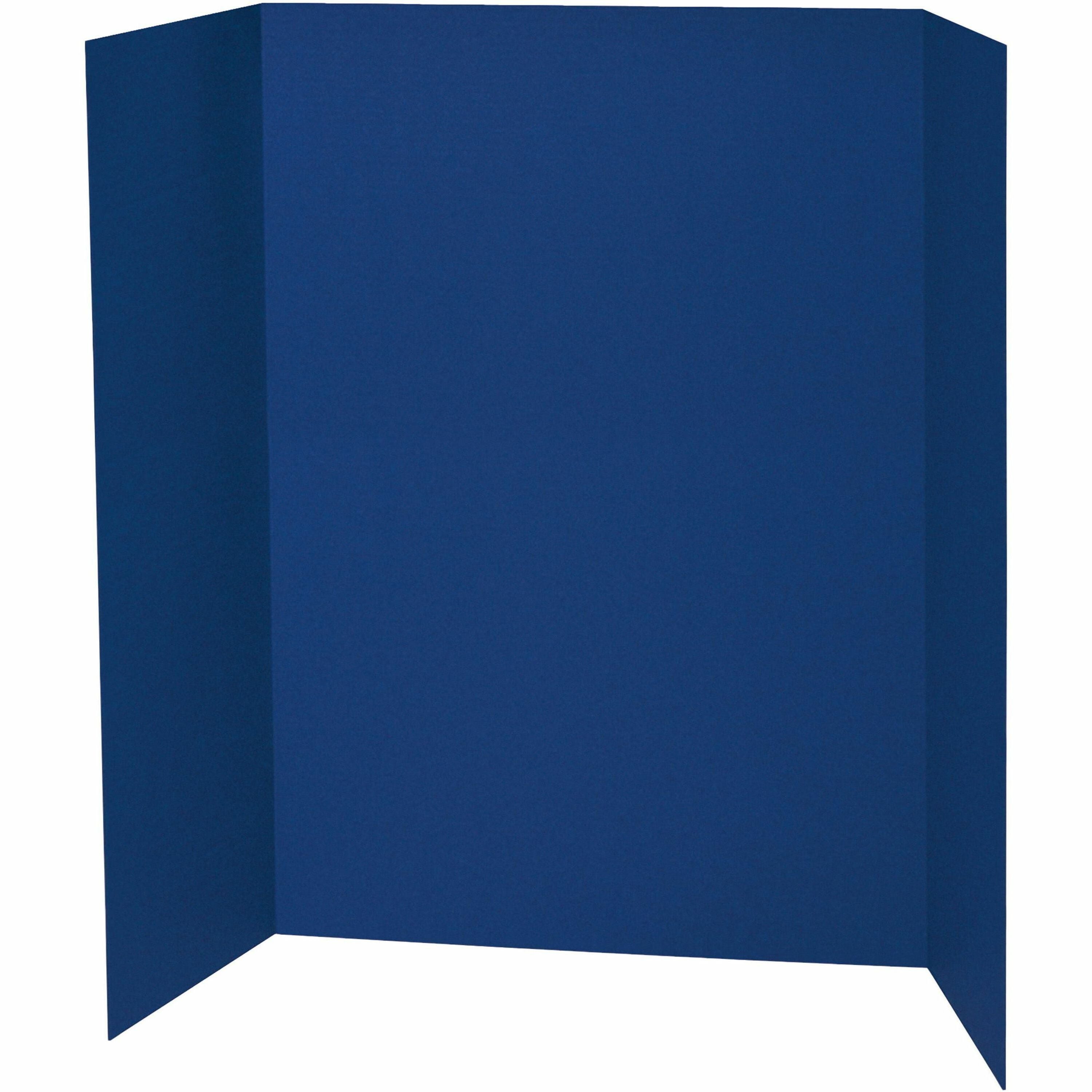 Pacon Single Wall Presentation Board - 48" Board Height x 36" Board Width - Blue Surface - Tri-fold, Recyclable, Corrugated - 24 / Carton