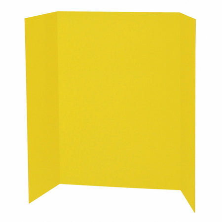 Pacon Single Wall Presentation Board - 48" Board Height x 36" Board Width - Yellow Surface - Tri-fold, Recyclable, Corrugated - 4 / Carton