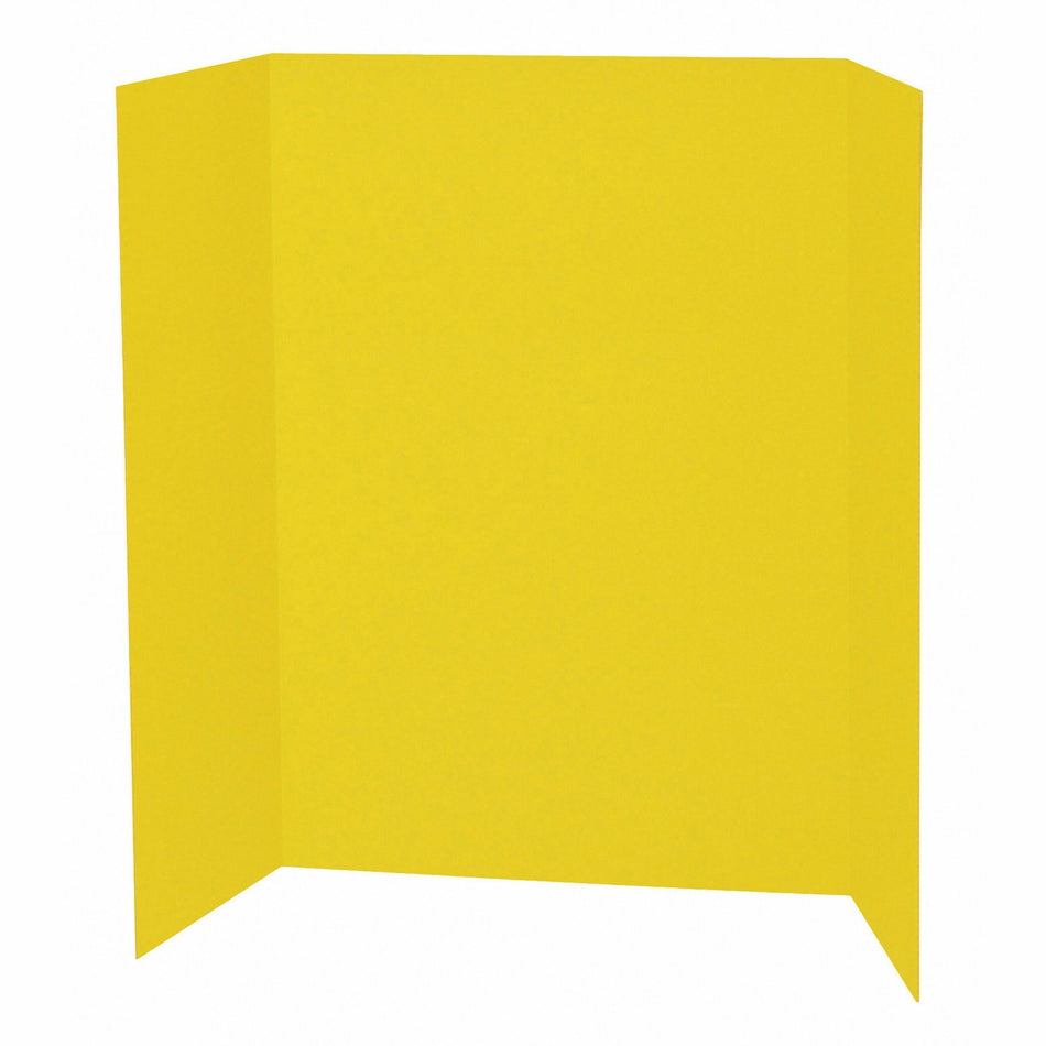 Pacon Single Wall Presentation Board - 48" Board Height x 36" Board Width - Yellow Surface - Tri-fold, Recyclable, Corrugated - 4 / Carton