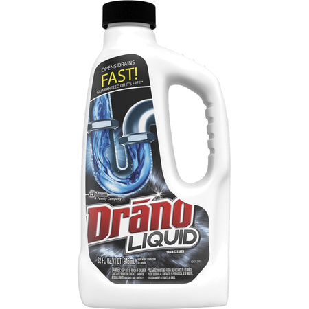 Drano Liquid Clog Remover - 32 fl oz (1 quart) - Corrosion Resistant, Phosphate-free, Easy to Use, Anti-septic - White - 1 Each