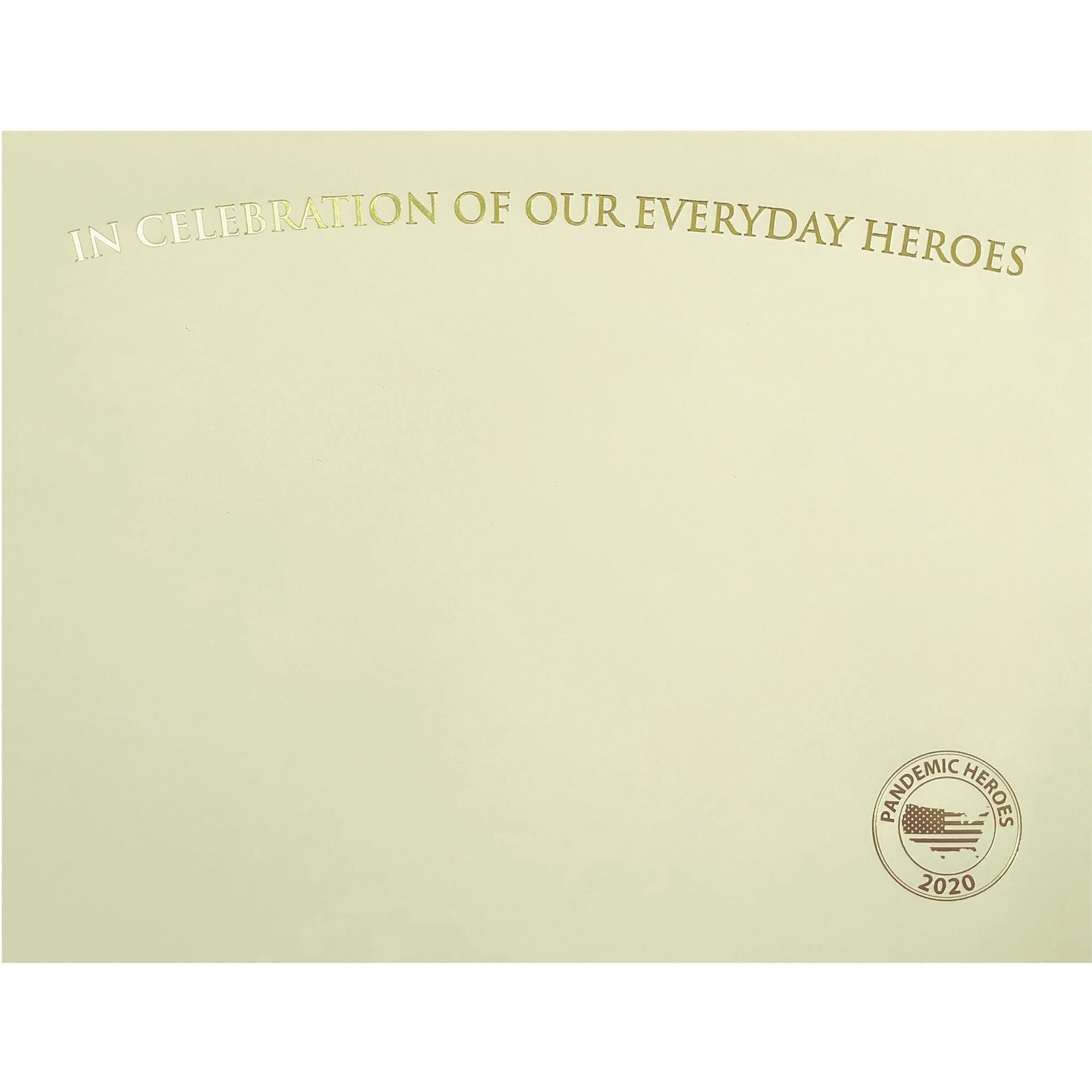 St. James® Premium-Weight Certificates - 65 lb Basis Weight - "Everyday Heroes" - 8.5" Width x 11" Length - Inkjet, Laser Compatible - Ivory, Gold Foil - 25 / Pack - TAA Compliant